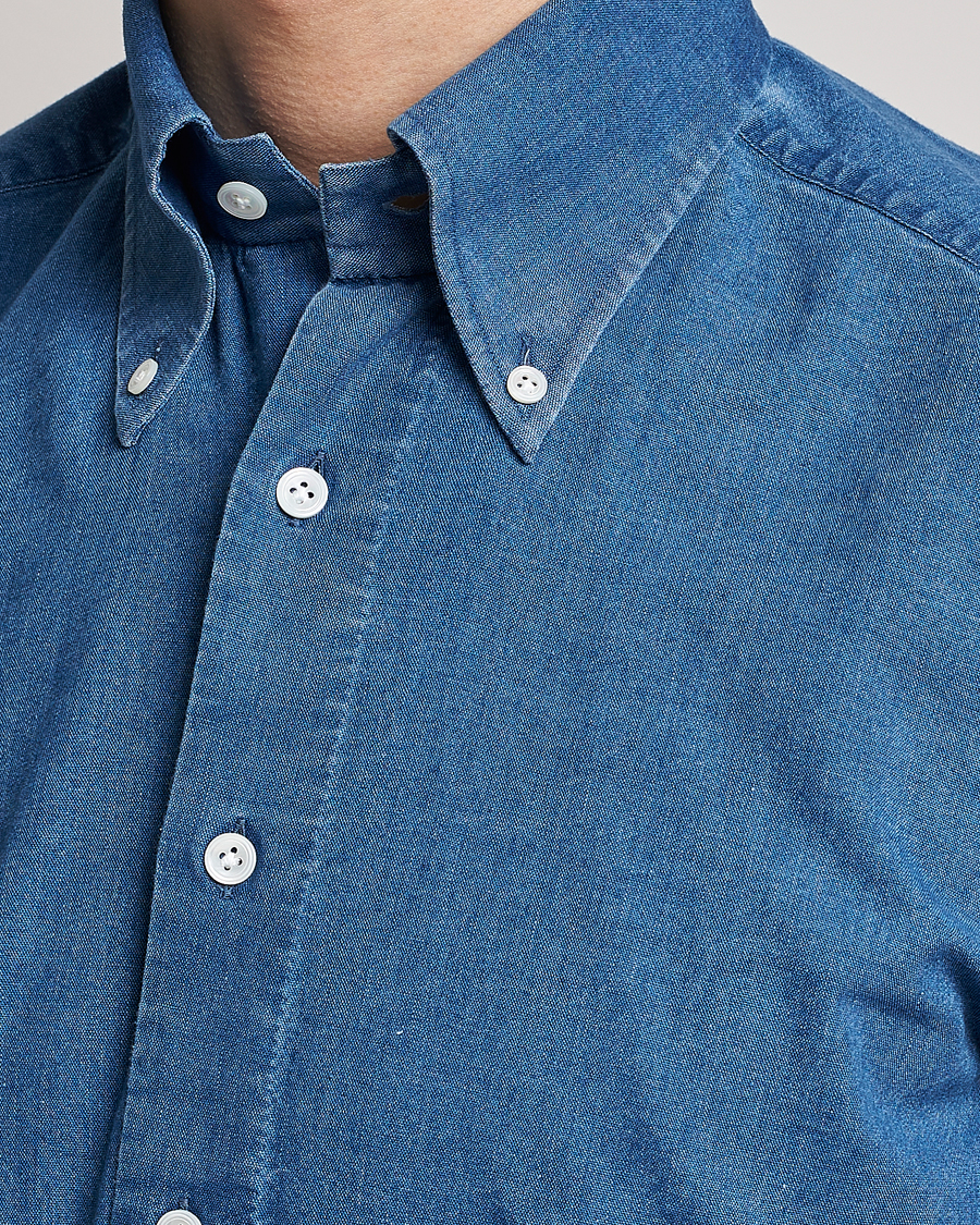 Hombres | Camisas | 100Hands | Japanese Denim Bata Wash Shirt Blue