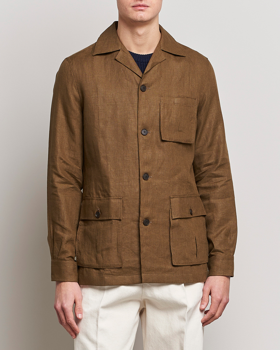 Hombres | Abrigos y chaquetas | 100Hands | Linen Travellers Jacket Green