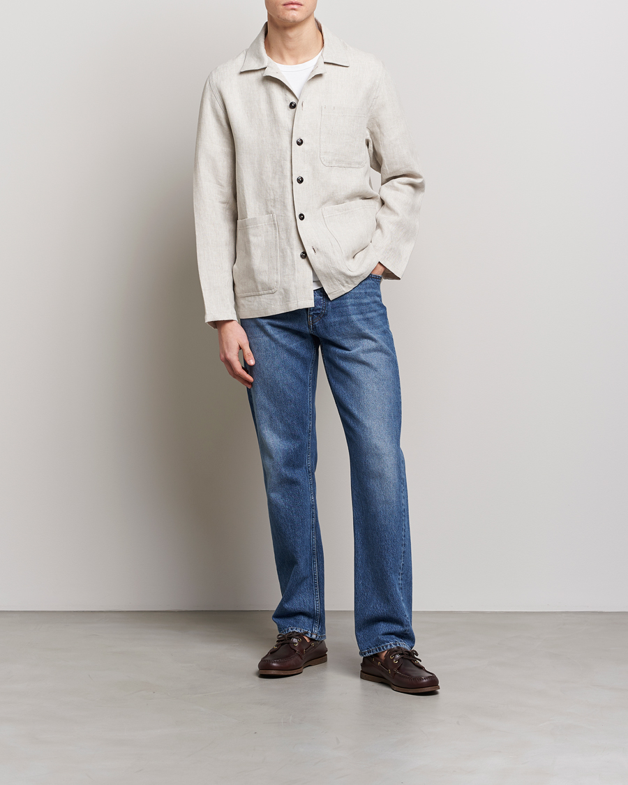 Hombres | Camisas | Peregrine | Grange Linen Shacket Stone