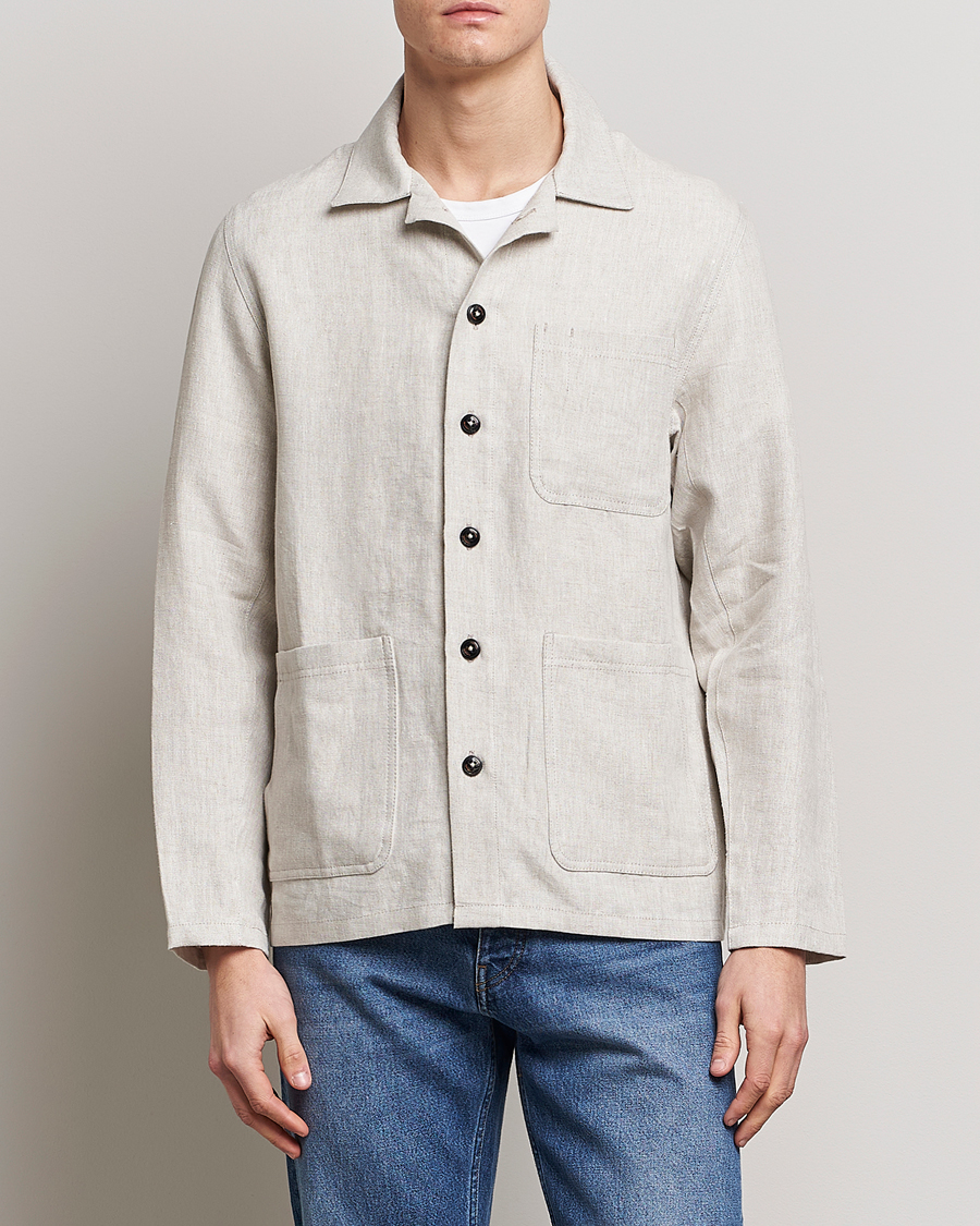 Hombres | Camisas | Peregrine | Grange Linen Shacket Stone