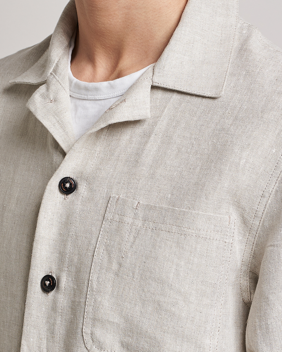 Hombres | Camisas | Peregrine | Grange Linen Shacket Stone