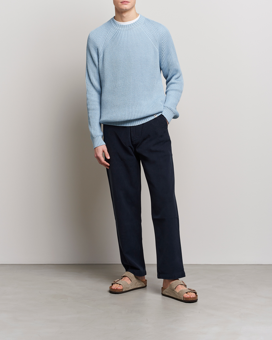 Hombres | Jerséis y prendas de punto | Peregrine | Harry Organic Cotton Sweater Seafoam