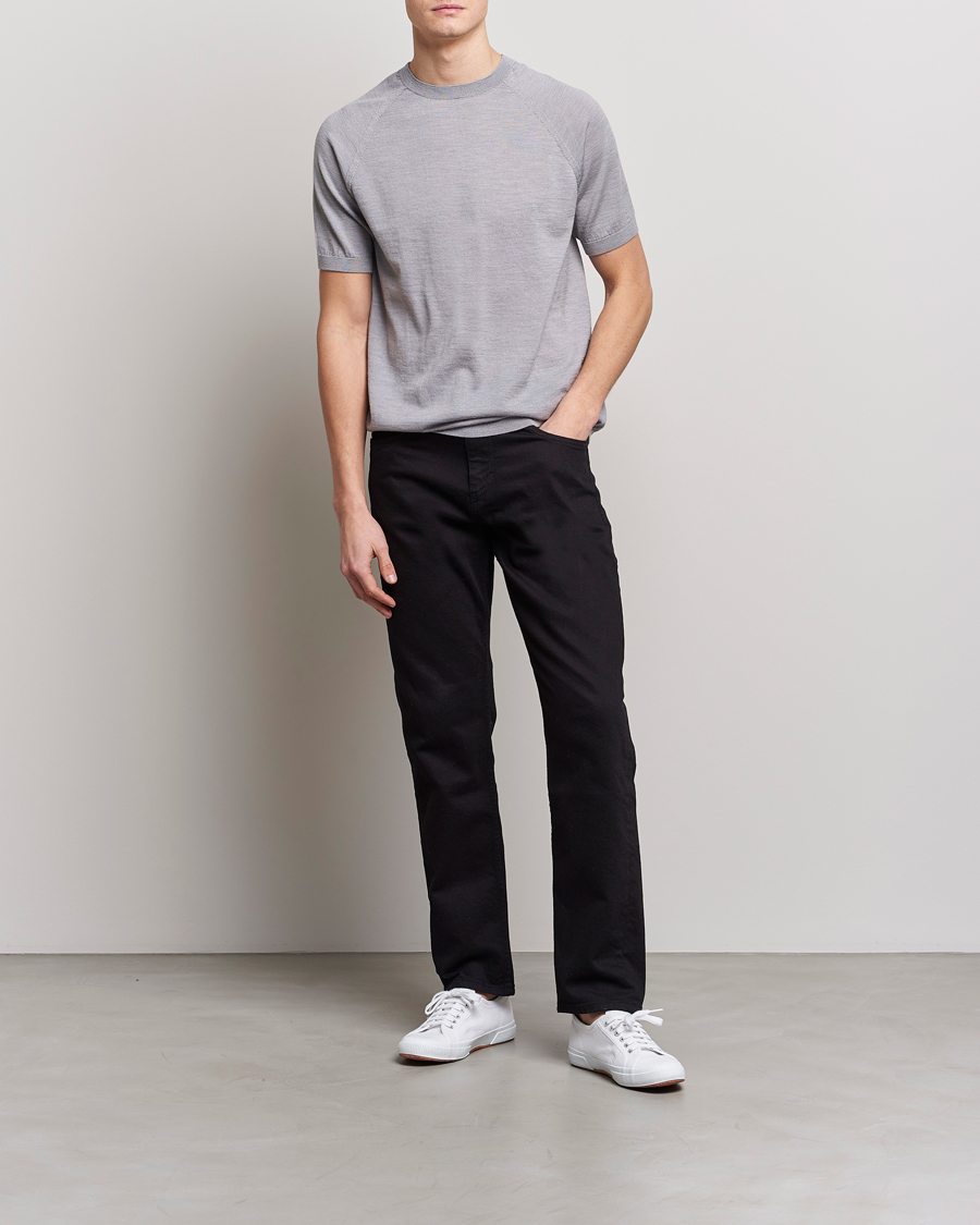 Hombres | Camisetas | Peregrine | Knitted Wool T-Shirt Light Grey