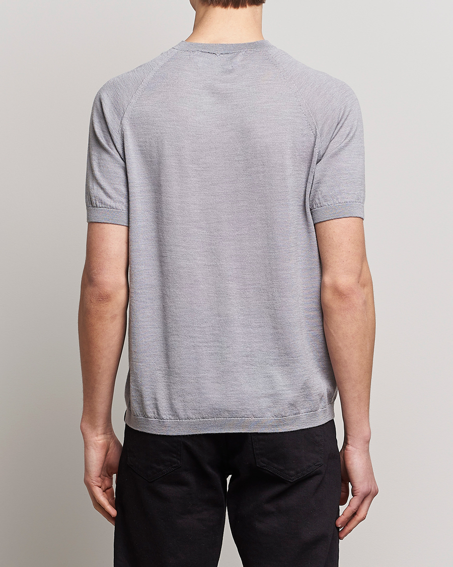 Hombres | Camisetas | Peregrine | Knitted Wool T-Shirt Light Grey
