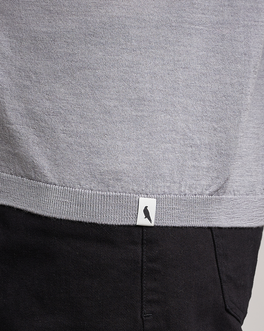 Hombres | Camisetas | Peregrine | Knitted Wool T-Shirt Light Grey