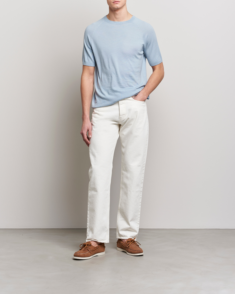 Hombres | Camisetas | Peregrine | Knitted Wool T-Shirt Ocean