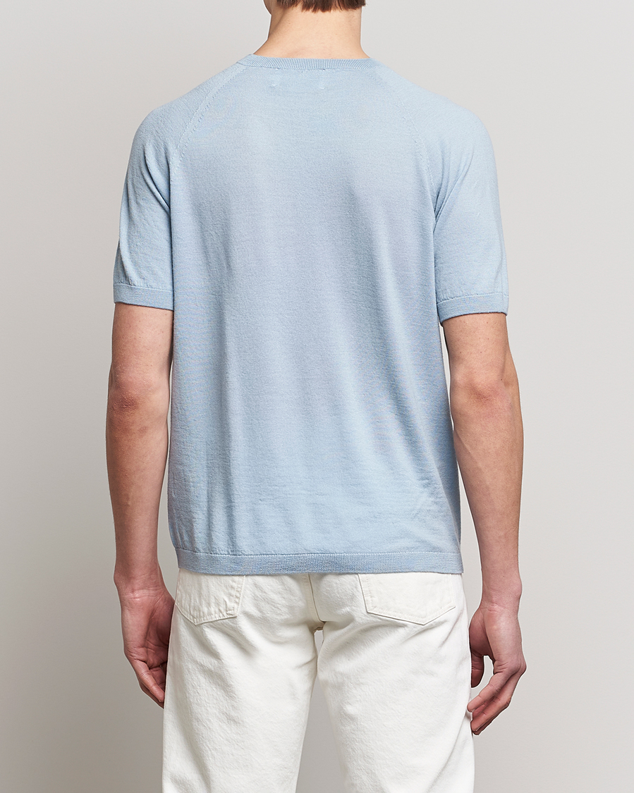 Hombres | Camisetas | Peregrine | Knitted Wool T-Shirt Ocean