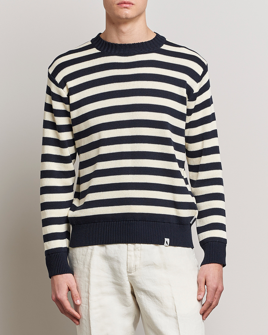 Hombres | Jerseys de punto | Peregrine | Richmond Organic Cotton Sweater Navy