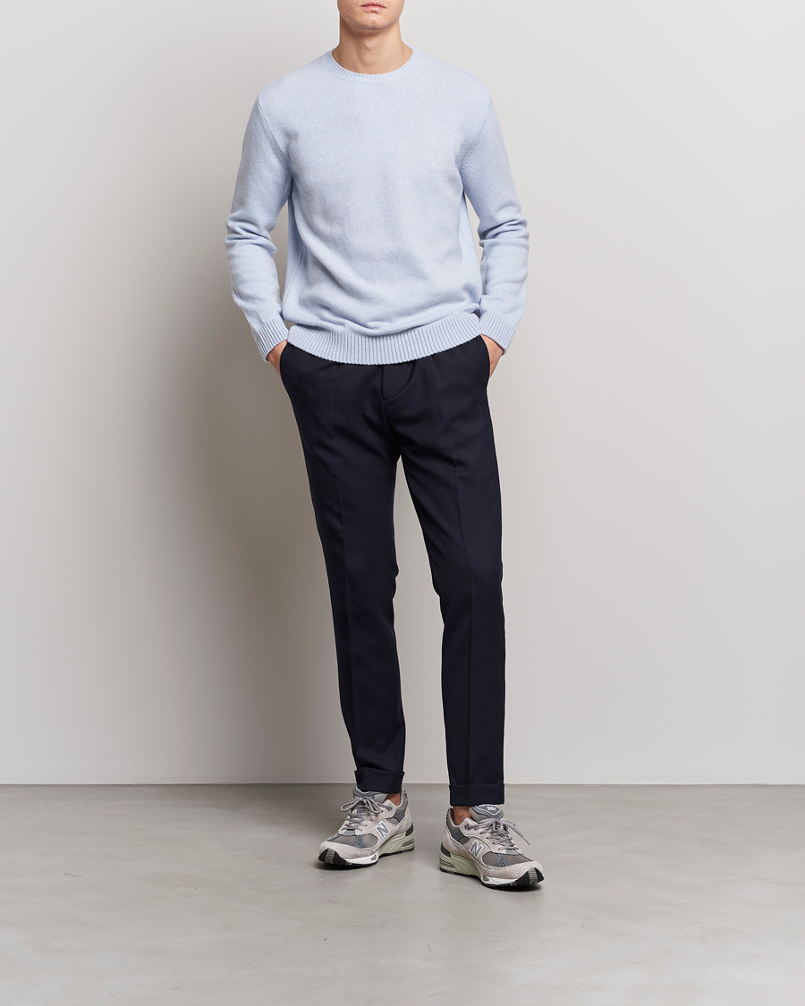 Hombres | Jerséis y prendas de punto | Colorful Standard | Classic Merino Wool Crew Neck Polar Blue