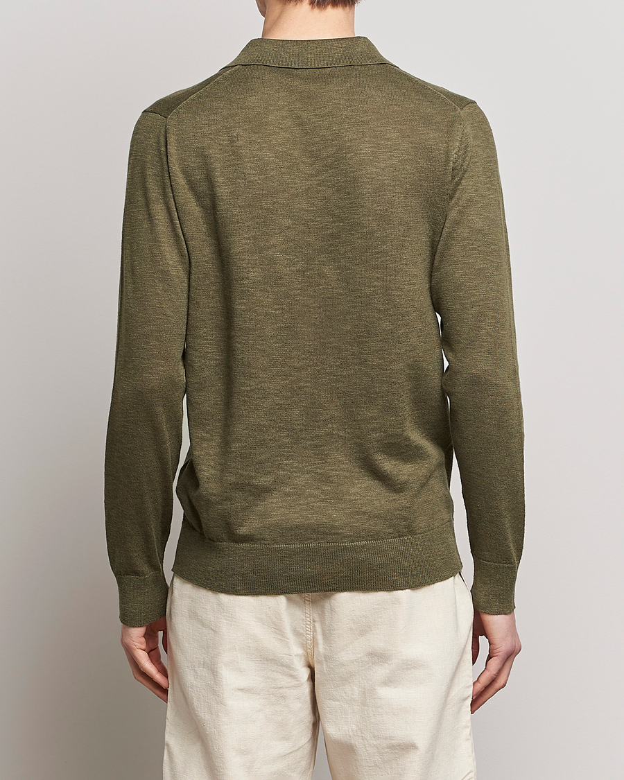 Hombres | Jerséis y prendas de punto | GANT | Cotton/Linen Knitted Polo Racing Green