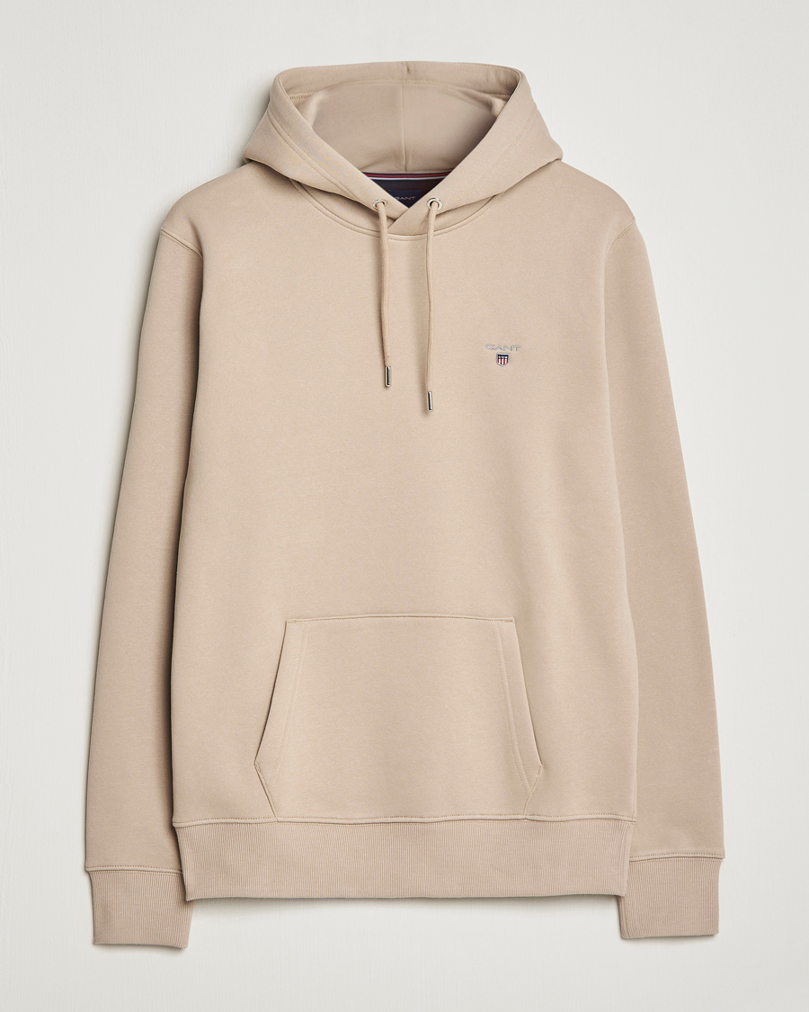 Hombres | Jerséis y prendas de punto | GANT | Original Shield Logo Hoodie Concrete Beige