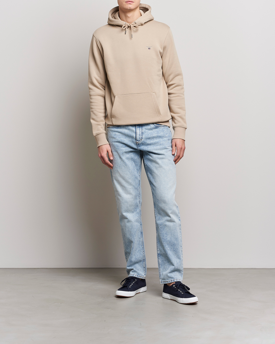 Hombres | Jerséis y prendas de punto | GANT | Original Shield Logo Hoodie Concrete Beige