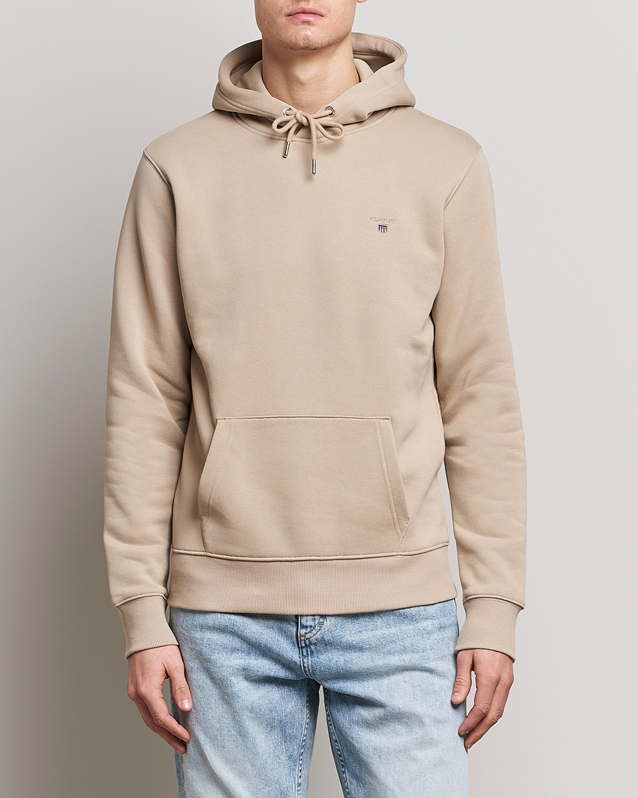 Hombres | Jerséis y prendas de punto | GANT | Original Shield Logo Hoodie Concrete Beige