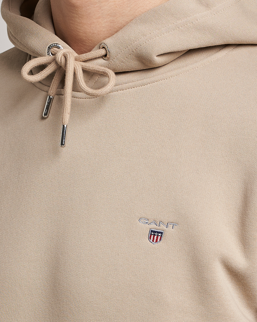Hombres | Jerséis y prendas de punto | GANT | Original Shield Logo Hoodie Concrete Beige