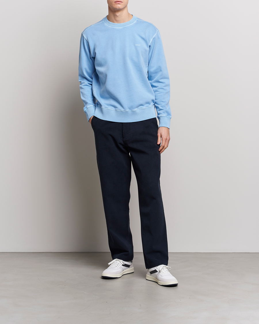 Hombres | Jerséis y prendas de punto | GANT | Sunbleached Crew Neck Sweatshirt Gentle Blue