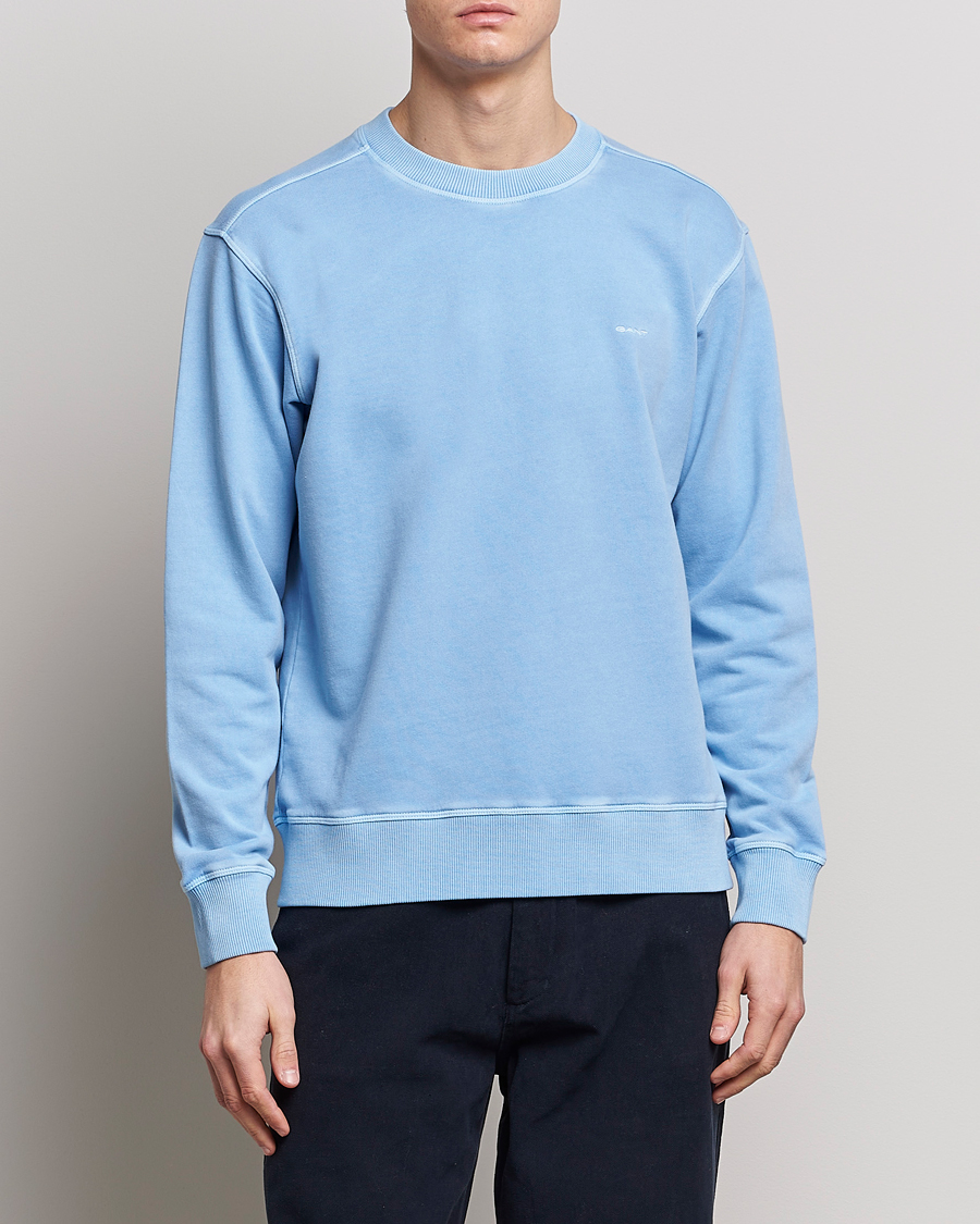 Hombres | Jerséis y prendas de punto | GANT | Sunbleached Crew Neck Sweatshirt Gentle Blue