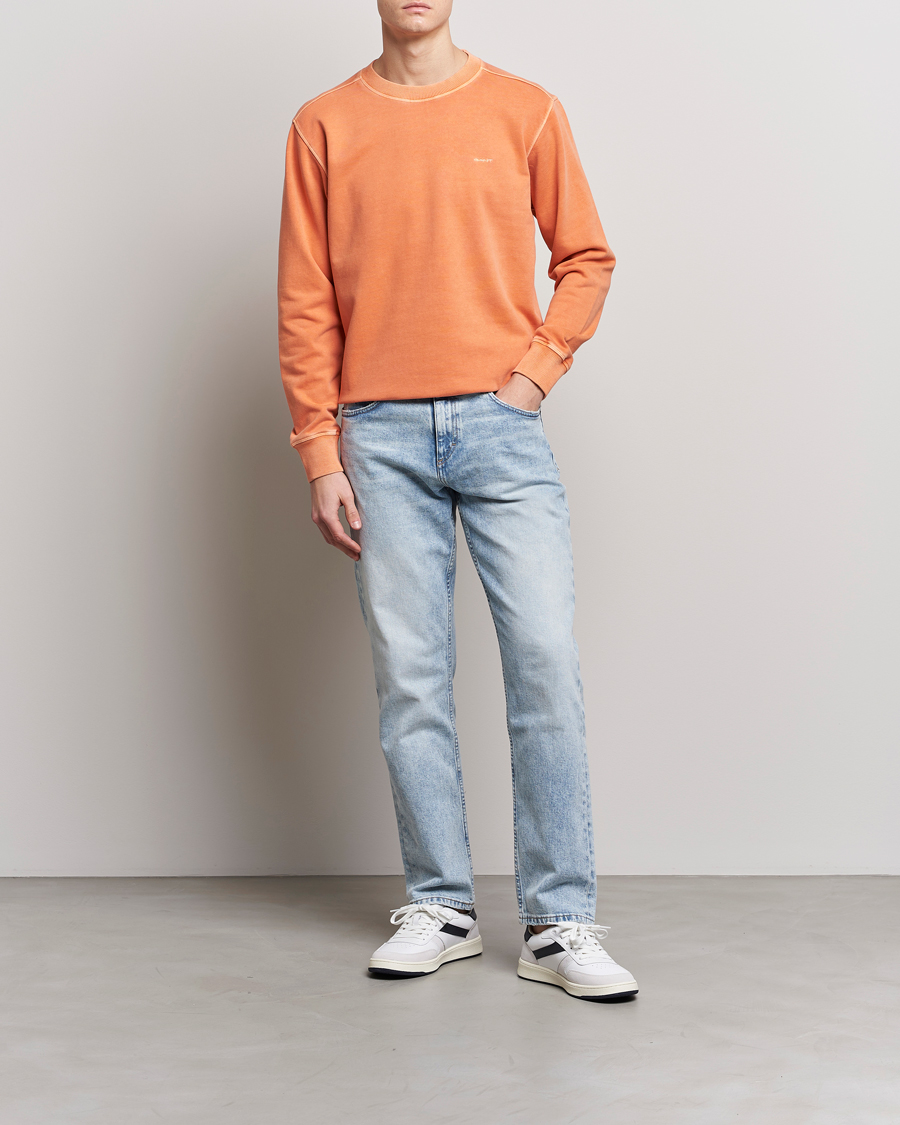 Hombres | Jerséis y prendas de punto | GANT | Sunbleached Crew Neck Sweatshirt Orange