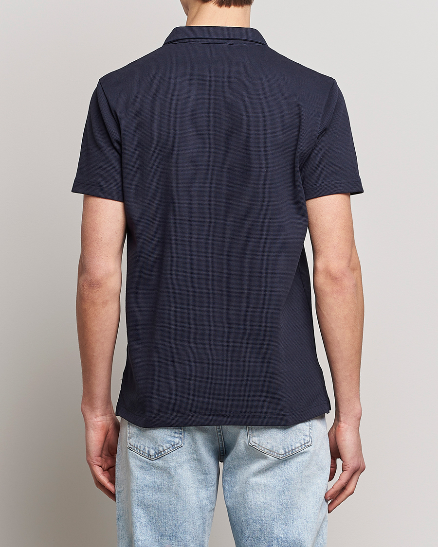 Hombres | Polos | GANT | Waffle Textured Polo Evening Blue