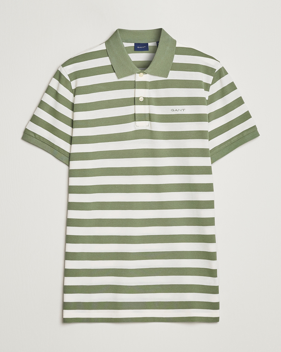 Hombres | Polos | GANT | Striped Polo Calamata Green