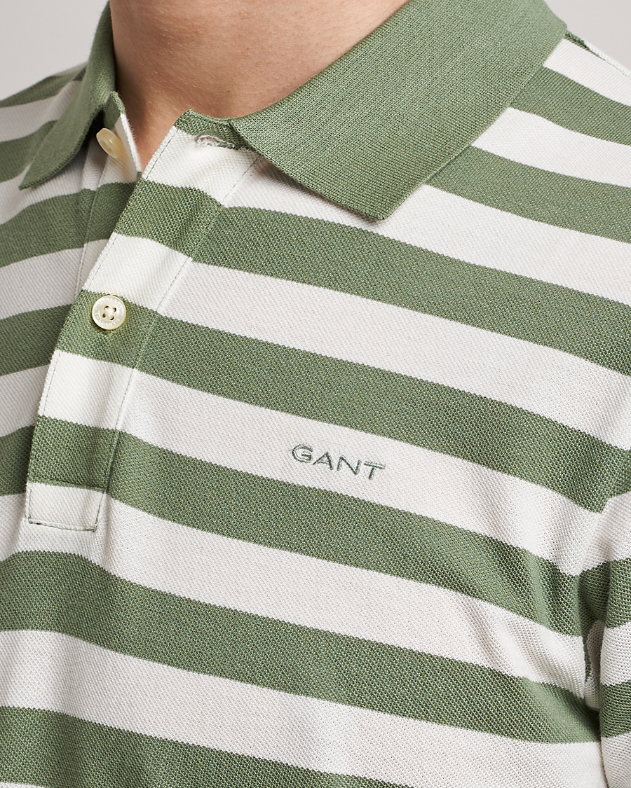 Hombres | Polos | GANT | Striped Polo Calamata Green