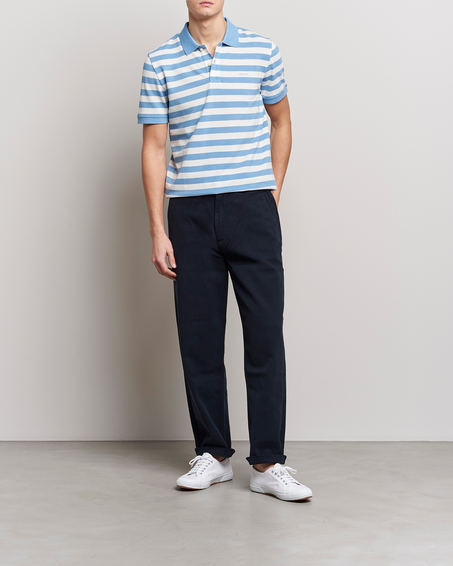 Hombres | Polos | GANT | Striped Polo Gentle Blue