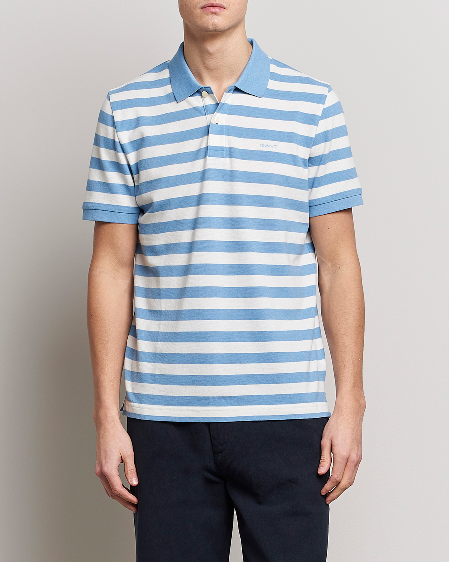 Hombres | Polos | GANT | Striped Polo Gentle Blue