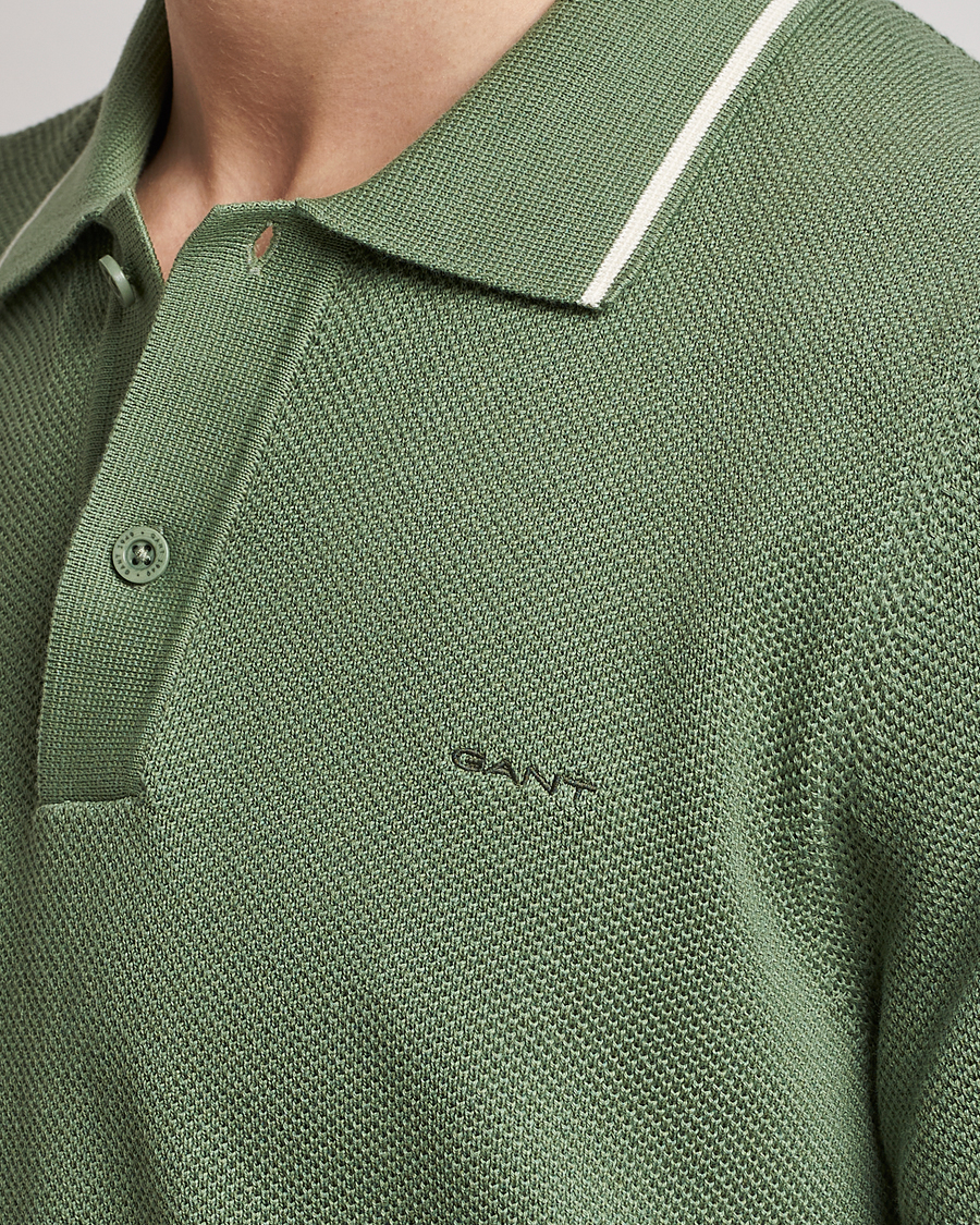 Hombres | Polos | GANT | Cotton Knitted Polo Calamata Green