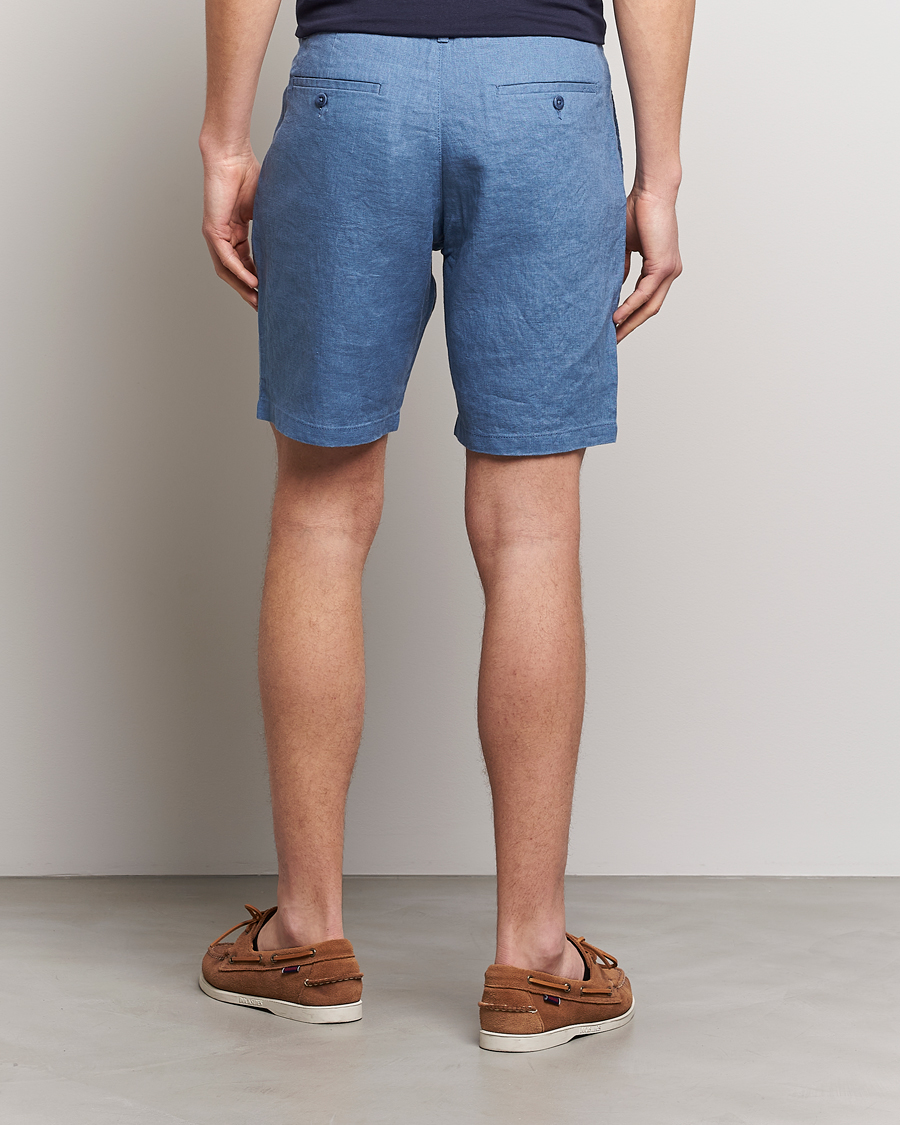 Hombres | Pantalones cortos | GANT | Relaxed Linen Drawstring Shorts Salty Sea Blue