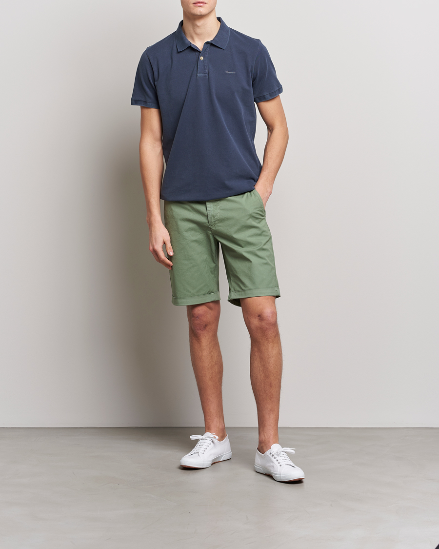 Hombres | Pantalones cortos | GANT | Regular Sunbleached Shorts Calamata Green