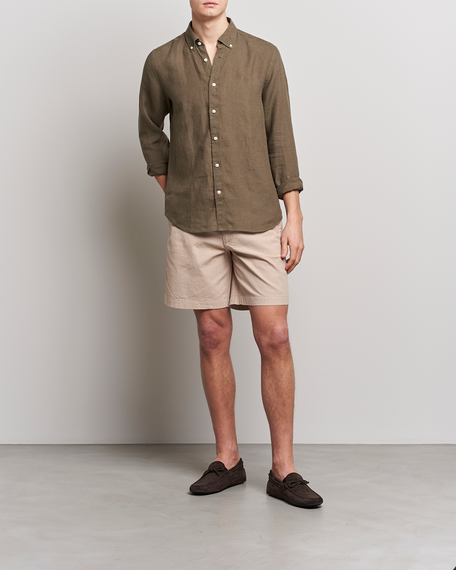 Hombres | Pantalones cortos | GANT | Seersucker Drawstring Shorts Dry Sand