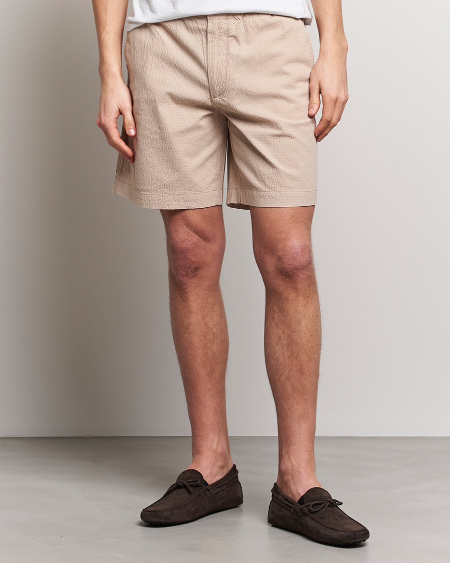 Hombres | Pantalones cortos | GANT | Seersucker Drawstring Shorts Dry Sand