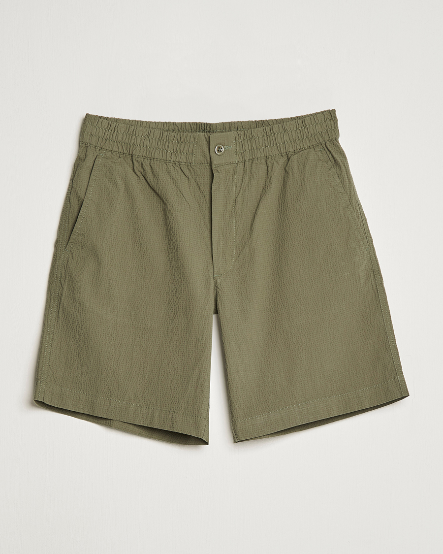 Hombres | Pantalones cortos | GANT | Seersucker Drawstring Shorts Racing Green