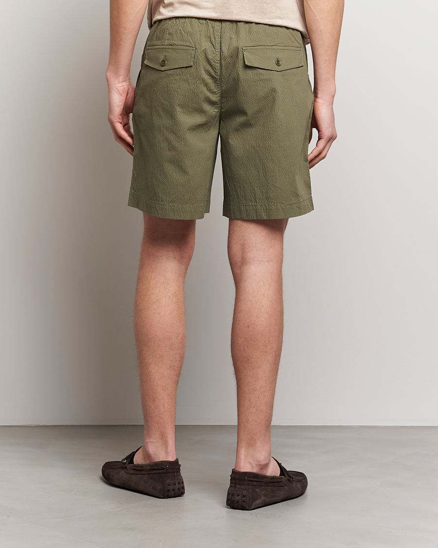Hombres | Pantalones cortos | GANT | Seersucker Drawstring Shorts Racing Green