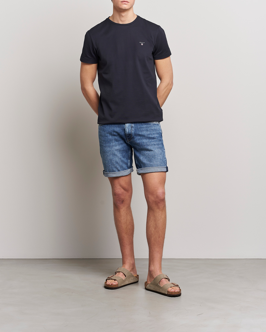 Hombres | Camisetas | GANT | Cotton Pique Crew Neck T-Shirt Black