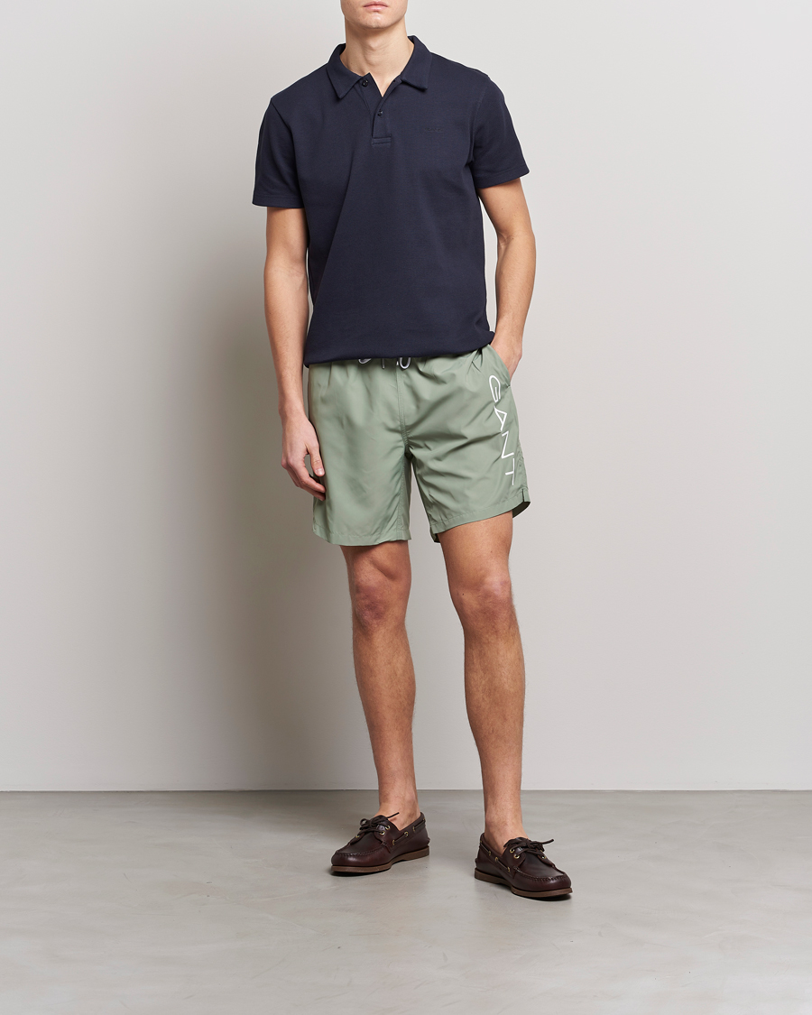 Hombres | Bañadores | GANT | Lightweight Logo Swimshorts Calamata Green
