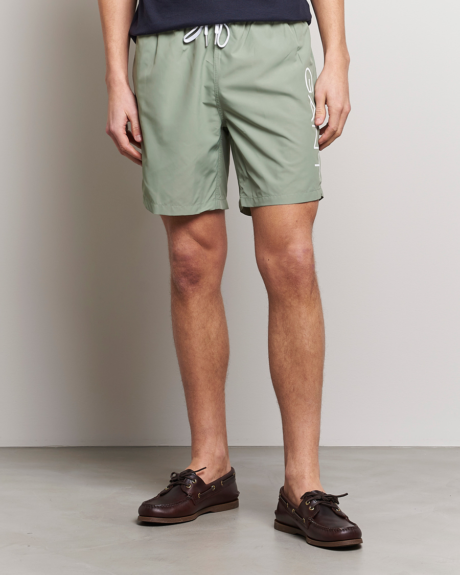 Hombres | Bañadores | GANT | Lightweight Logo Swimshorts Calamata Green