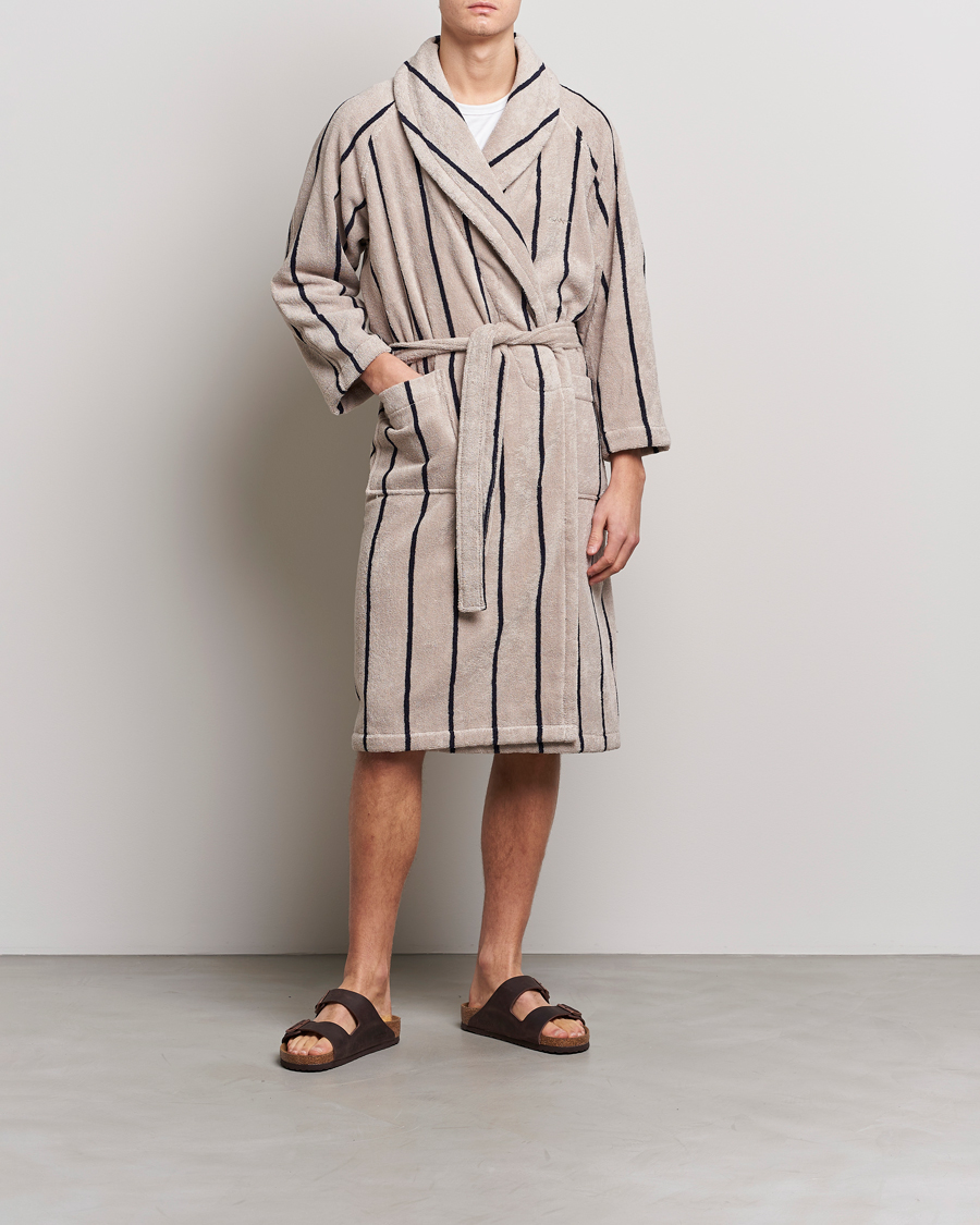 Hombres | Pijamas y batas | GANT | Striped Robe Putty