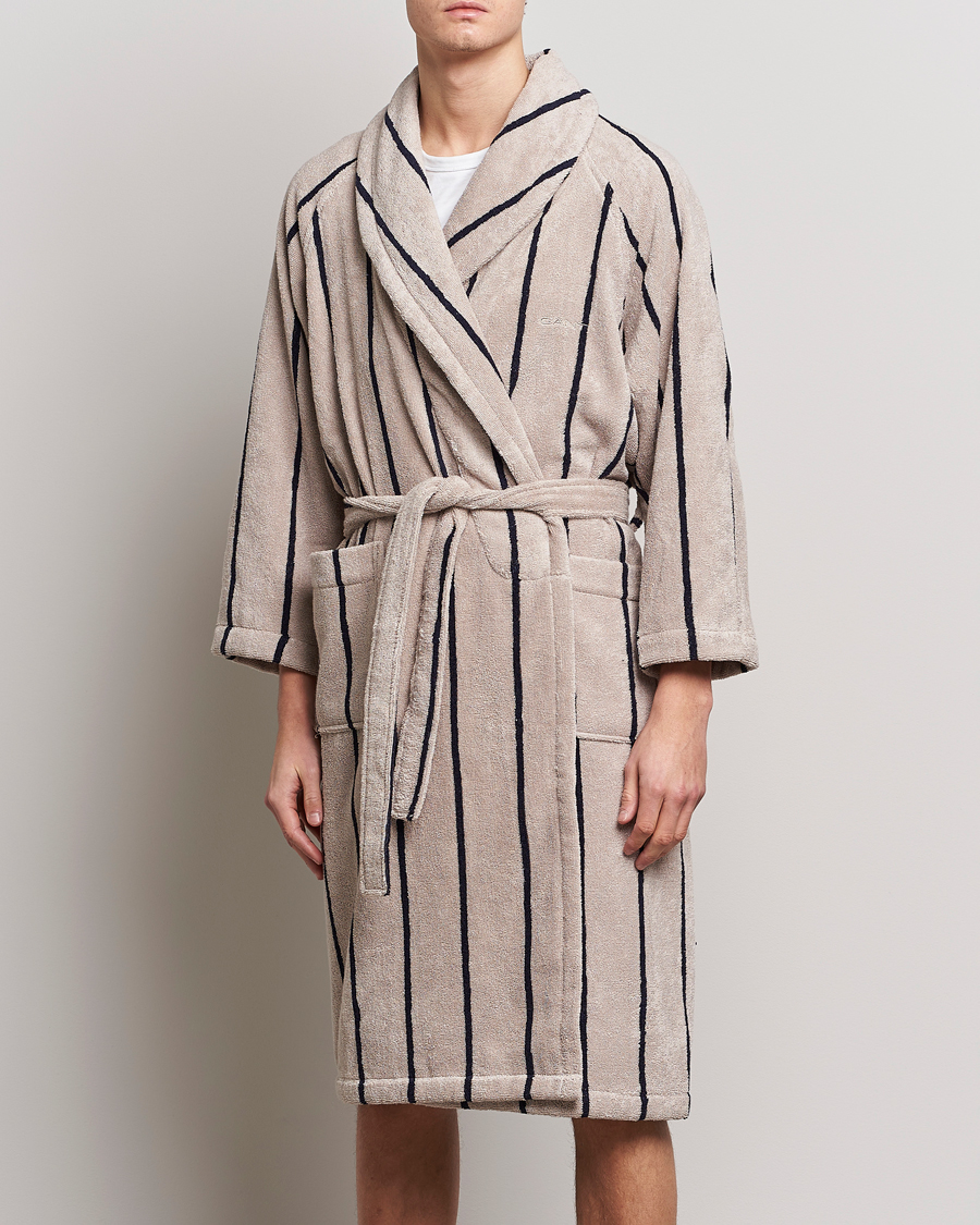 Hombres | Pijamas y batas | GANT | Striped Robe Putty