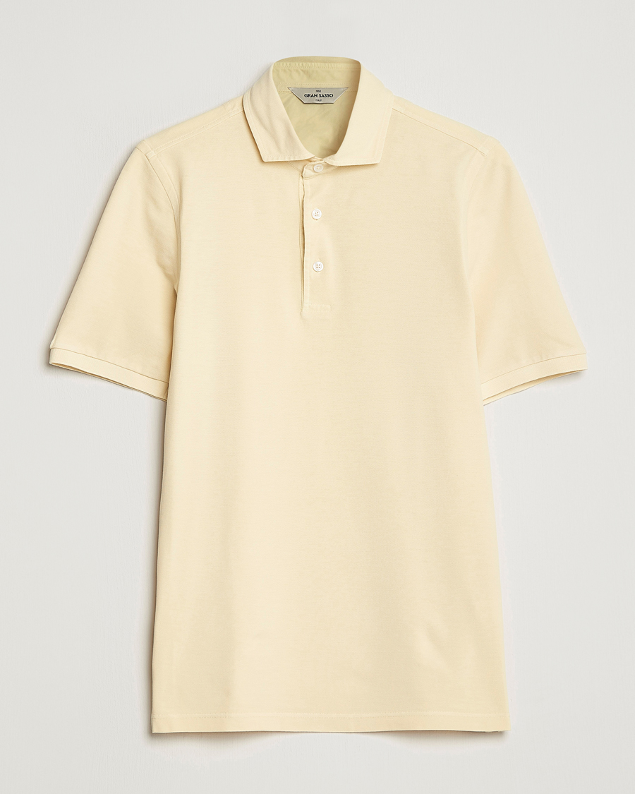 Hombres | Polos | Gran Sasso | Washed Polo Yellow