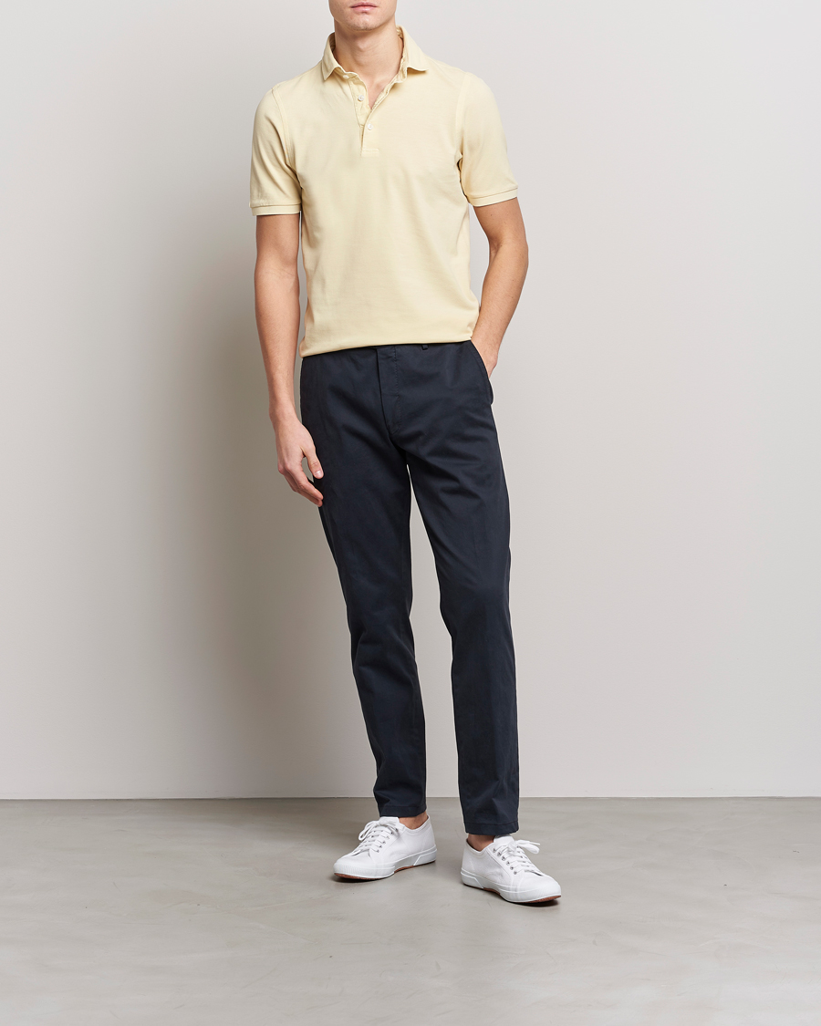 Hombres | Polos | Gran Sasso | Washed Polo Yellow