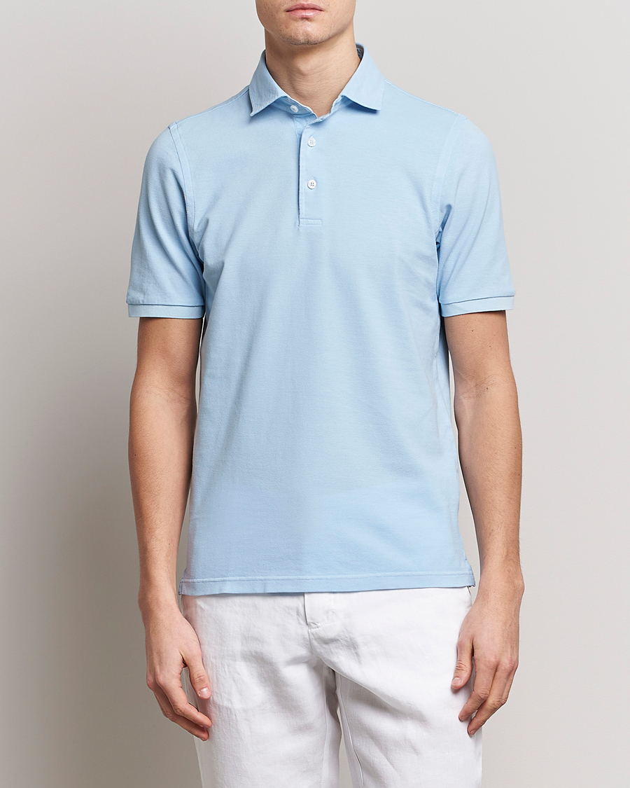Hombres | Italian Department | Gran Sasso | Washed Polo Light Blue