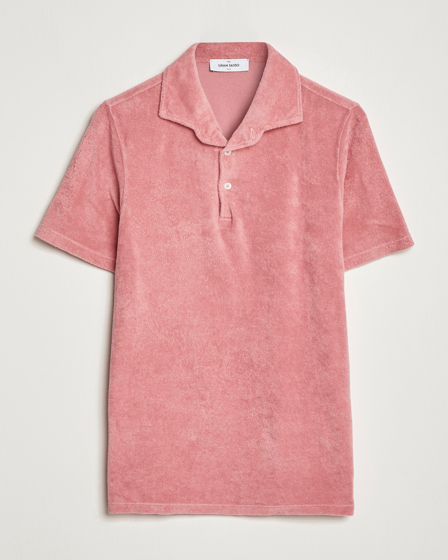 Hombres | Polos | Gran Sasso | Cotton Terry Polo Washed Pink