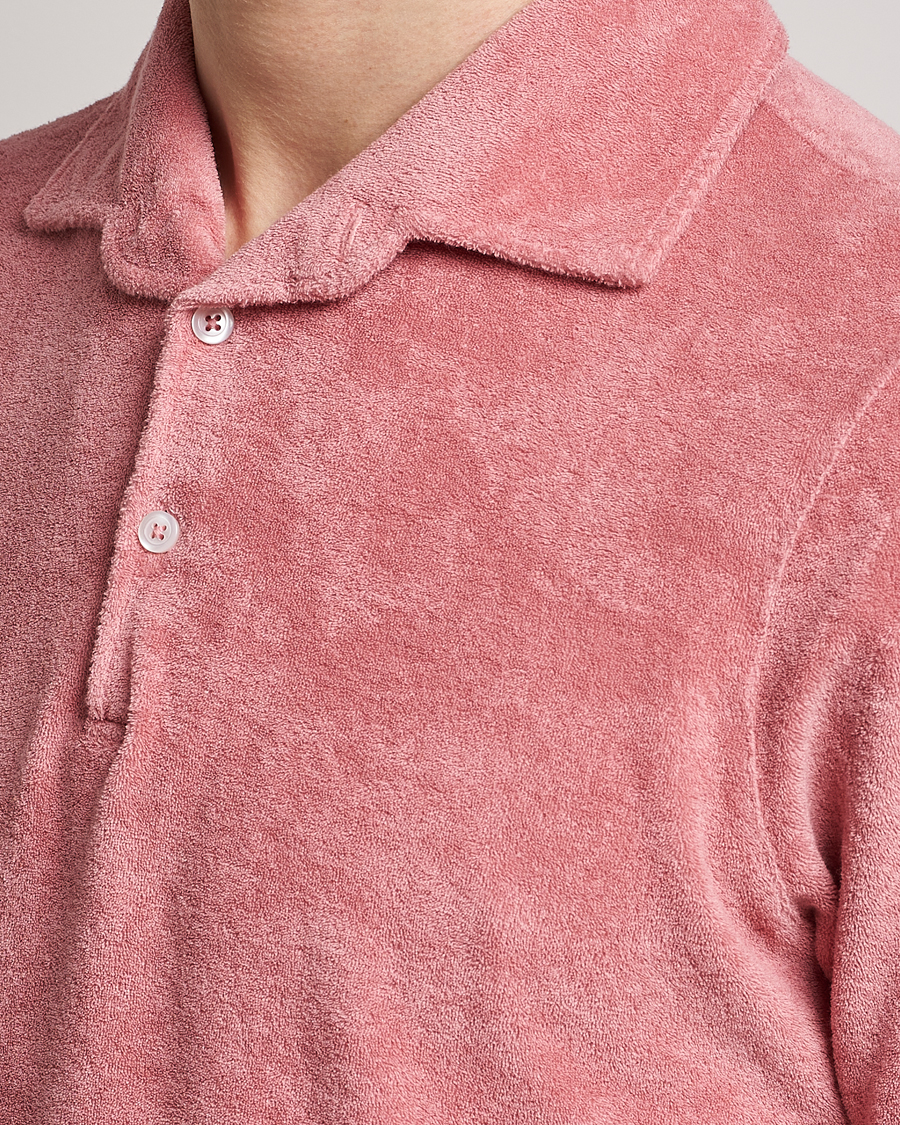 Hombres | Polos | Gran Sasso | Cotton Terry Polo Washed Pink