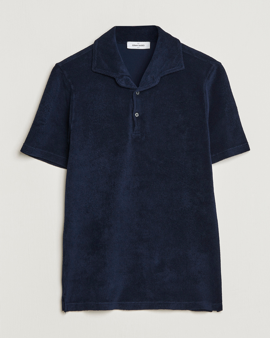 Hombres | Polos | Gran Sasso | Cotton Terry Polo Navy