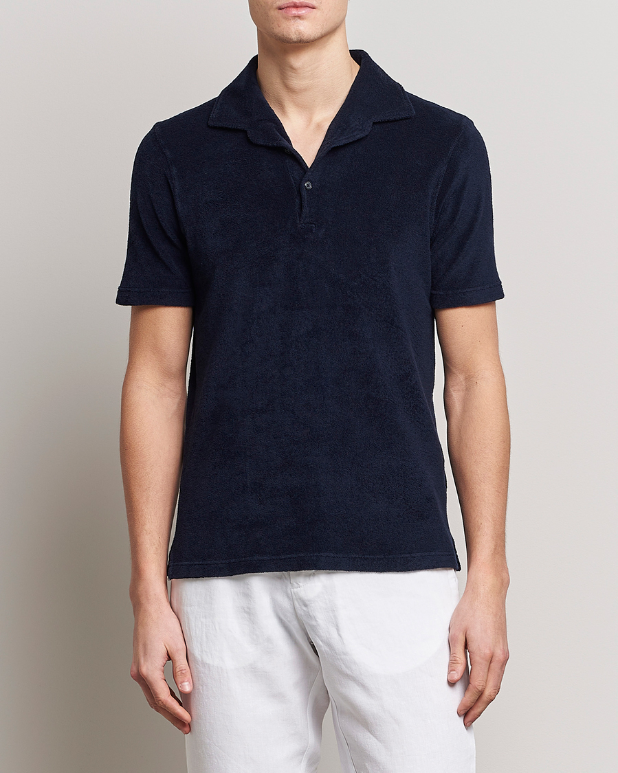 Hombres | Polos | Gran Sasso | Cotton Terry Polo Navy