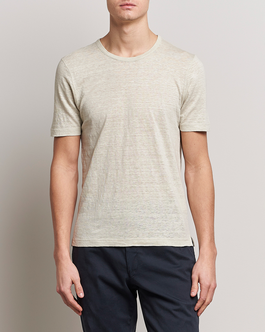 Hombres | Camisetas | Gran Sasso | Washed Linen Tee Beige