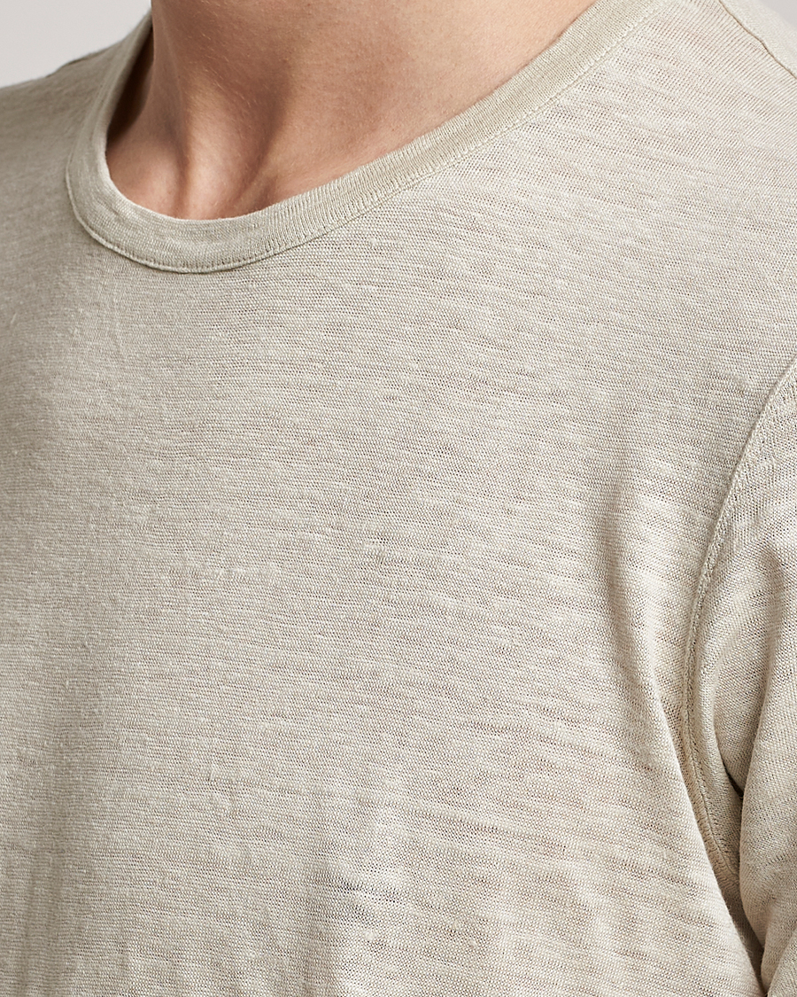 Hombres | Camisetas | Gran Sasso | Washed Linen Tee Beige