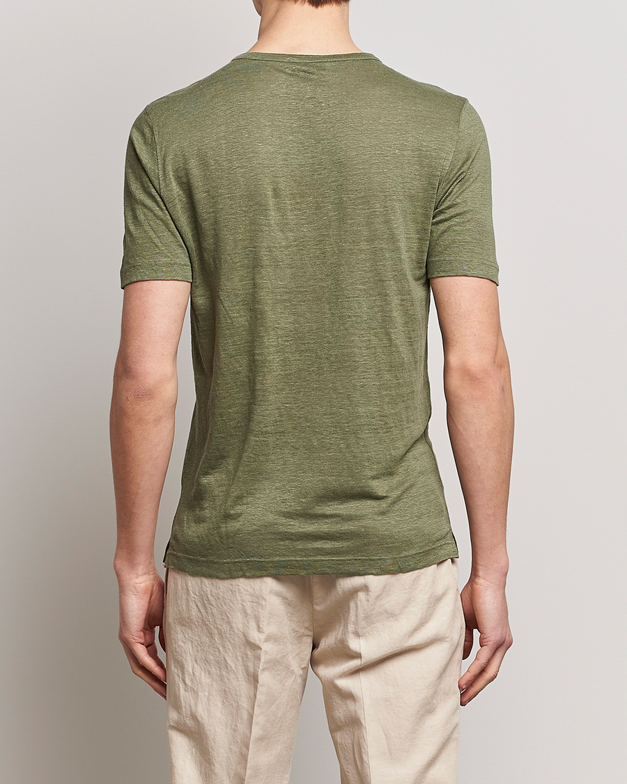 Hombres | Camisetas | Gran Sasso | Washed Linen Tee Olive