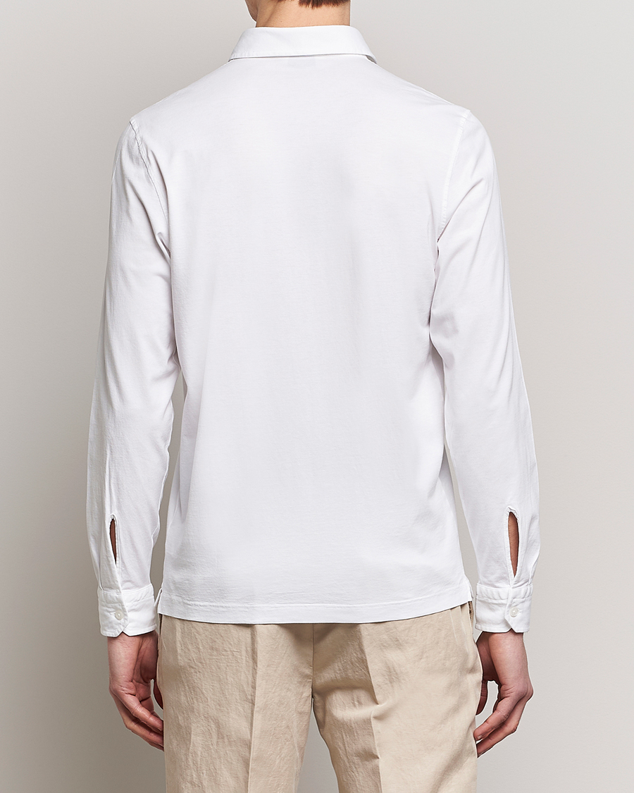 Hombres | Camisas | Gran Sasso | Washed Cotton Jersey Shirt White