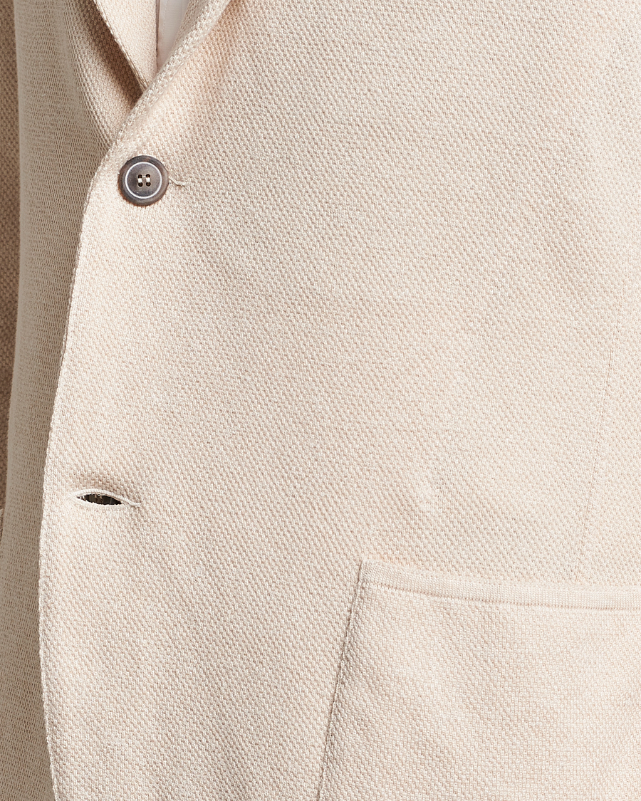 Hombres | Blazers | Gran Sasso | Structured Cotton/Linen Blazer Cream